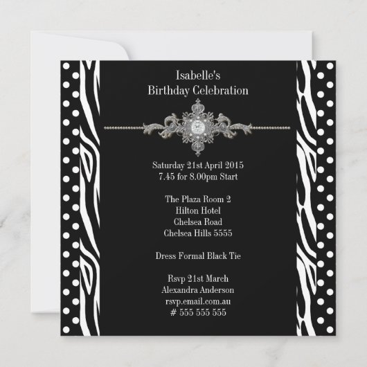 21e Zebra zilverwitte zandplaat, diamant Kaart (Achterkant)