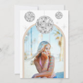 21e zilveren Retro Disco Glitter boog Kaart (Achterkant)