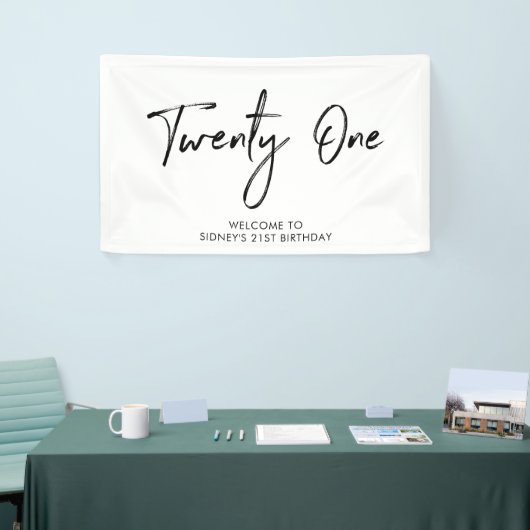 21e zondagsfeestdag, zwart-wit, welkomstbanner spandoek (Beurs)