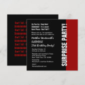 21e ZUIVERING Birthday Modern Black Red White W925 Kaart (Voorkant / Achterkant)