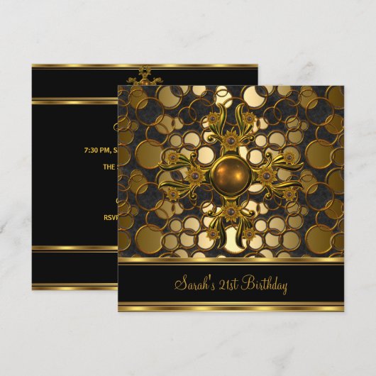 21e zwarte juweel op feestdag kaart (Voorkant / Achterkant)