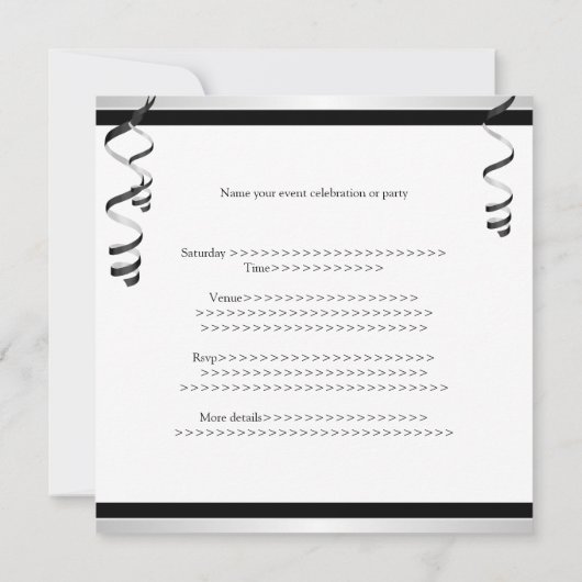 21e zwarte zilveren witte ballonnen van Birthday Kaart (Achterkant)