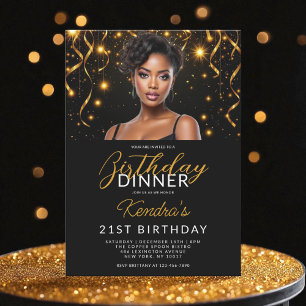 21s Verjaardagsdiner Goud Zwart Foto Instagram Kaart