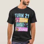21St Anime Birthday Pajamas I Pet Cats T-shirt<br><div class="desc">21e Anime Birthday Pajamas I Pet Cats & Eat Ramen. Anime Clothes Cats Ice Cream I 21. Kawaii kleren of anime pyjama's van 21 jaar oud. Op je 21ste verjaardag kijk je anime, huiskatten en eet ramen. Het ontwerp in een harajuku-mode ziet eruit als staarterende accessoires kawaii of kattenspullen voor...</div>