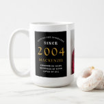 21st Birthday 2004 Black Gold Naam toevoegen Foto  Koffiemok<br><div class="desc">Een enorme foto-mok voor die speciale mensen. Pas de tekst en de foto eenvoudig aan met behulp van de sjabloon die wordt geleverd. Een deel van het het plaatsen normenwaaier.</div>