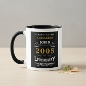 21st Birthday 2005 Legend Retro Black Personalized Mok