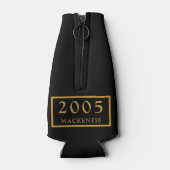 21st Birthday 2005 Name Elegant Chic Black Gold Flesjeskoeler (Achterkant)