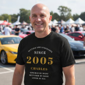 21st Birthday 2005 Personalized Custom Name Black T-shirt