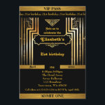 21st, Birthday 21st, Gatsby-stijl, ticket, zwart g Kaart<br><div class="desc">21st,  Birthday 21st,  Gatsby style,  ticket,  black & gold,  monogram back,  editable-Elisabeth- /></div>