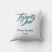 21st birthday add name date year blue template thi kussen (Achterkant)