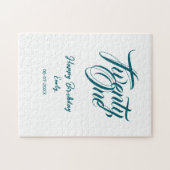 21st birthday add name date year blue template thi legpuzzel (Horizontaal)