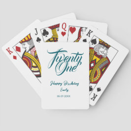 21st birthday add name date year blue template thi pokerkaarten