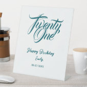 21st birthday add name date year blue template thi reclamebord met voetstuk (Insitu)