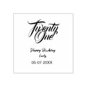 21st birthday add name date year blue template thi rubberstempel (Afrduk)