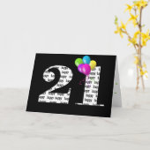 21st birthday balloon bouquet kaart (Gele Bloem)