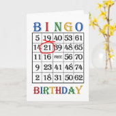 21st Birthday Bingo kaart (Gele Bloem)