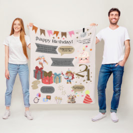 "21st birthday blanket. Woman" Fleece Deken