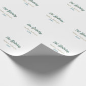 21st birthday blue orange stylish boho retro name  cadeaupapier (Hoek)