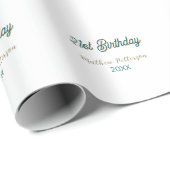 21st birthday blue orange stylish boho retro name  cadeaupapier (Rol Hoek)