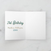 21st birthday blue orange stylish boho retro name  kaart (Binnen)