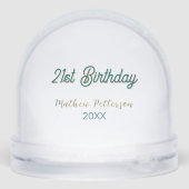 21st birthday blue orange stylish boho retro name  sneeuwbol (Achterkant)