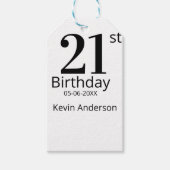 21st birthday bold letter name date simple man boy cadeaulabel (Voorkant)
