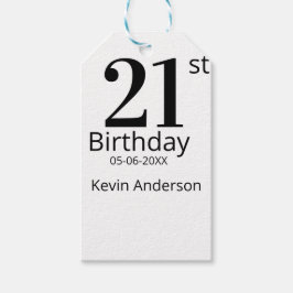 21st birthday bold letter name date simple man boy cadeaulabel