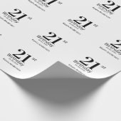 21st birthday bold letter name date simple man boy cadeaupapier (Hoek)