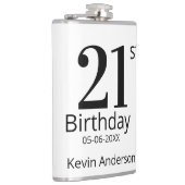 21st birthday bold letter name date simple man boy heupfles (Rechts)