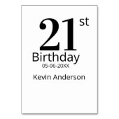 21st birthday bold letter name date simple man boy kaart (Achterkant)