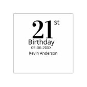21st birthday bold letter name date simple man boy rubberstempel (Afrduk)