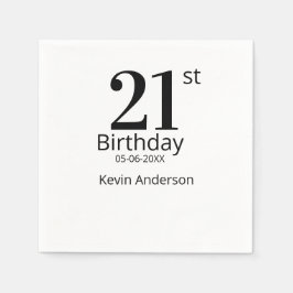21st birthday bold letter name date simple man boy servet