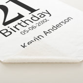 21st birthday bold letter name date simple man boy sherpa deken (3/4)