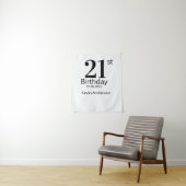21st birthday bold letter name date simple man boy wandkleed (In situ)