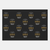 21st Birthday born 2004 Naam toevoegen Black Gold Inpakpapier Vel (Voorkant)