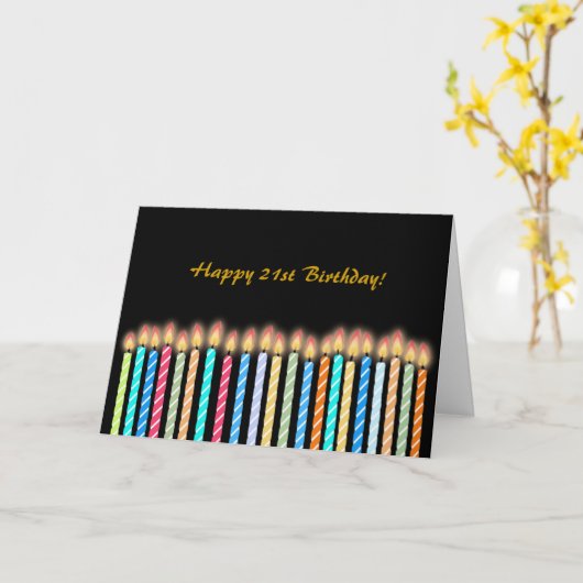 21st Birthday Candles Kaart Aanpassen (Gele Bloem)