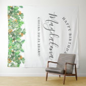 21st Birthday December Birth Flower Backdrop Wandkleed (In Situ (horizontaal))