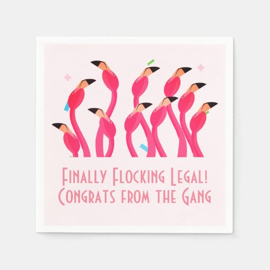 21st Birthday Finally Flocking Legal Flamingos Servet (Voorkant)