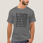 21St Birthday Geweldige Birthday Countdown Retro 2 T-shirt (Voorkant)
