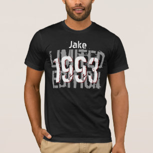 21st Birthday Gift 1993 Limited Edition Black Grey T-shirt