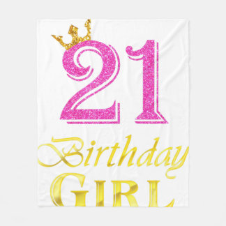21st Birthday Girl Princess Shirt 21 Years Old 21s Fleece Deken