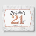 21st BIRTHDAY glam luxe koperen glitter ISABELLA Gastenboek<br><div class="desc">door kat massard >>> https://linktr.ee/simplysweetpaperie << *** CUSTOM ORDER voor Isabella *** Neem contact met me op voor een aangepaste scriptnaam - kat@simplysweetpaperie.com</div>