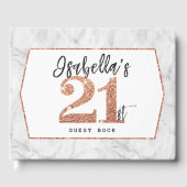 21st BIRTHDAY glam luxe koperen glitter ISABELLA Gastenboek (Voorkant)