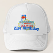 21st Birthday Las Vegas gepersonaliseerd Trucker Pet (Voorkant)