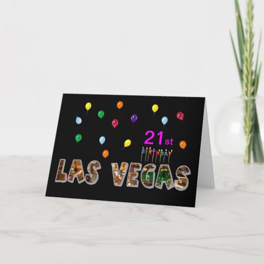 21st Birthday Las Vegas Kaart (Voorkant)