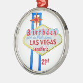 21st Birthday Las Vegas Pendant Metalen Ornament (Links)