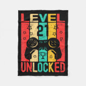 21st Birthday Level 21 Unlocked Gamer Funny Birthd Fleece Deken (Voorkant)