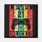 21st Birthday Level 21 Unlocked Gamer Funny Birthd Magneet (Voorkant)