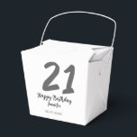 21st Birthday Naam toevoegen Datum Jaar Black sjab Bedankdoosjes<br><div class="desc">bewerkbaar ontwerp</div>