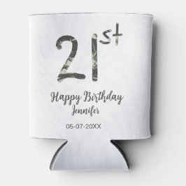 21st Birthday Naam toevoegen Datum Jaar Black sjab Blikjeskoeler